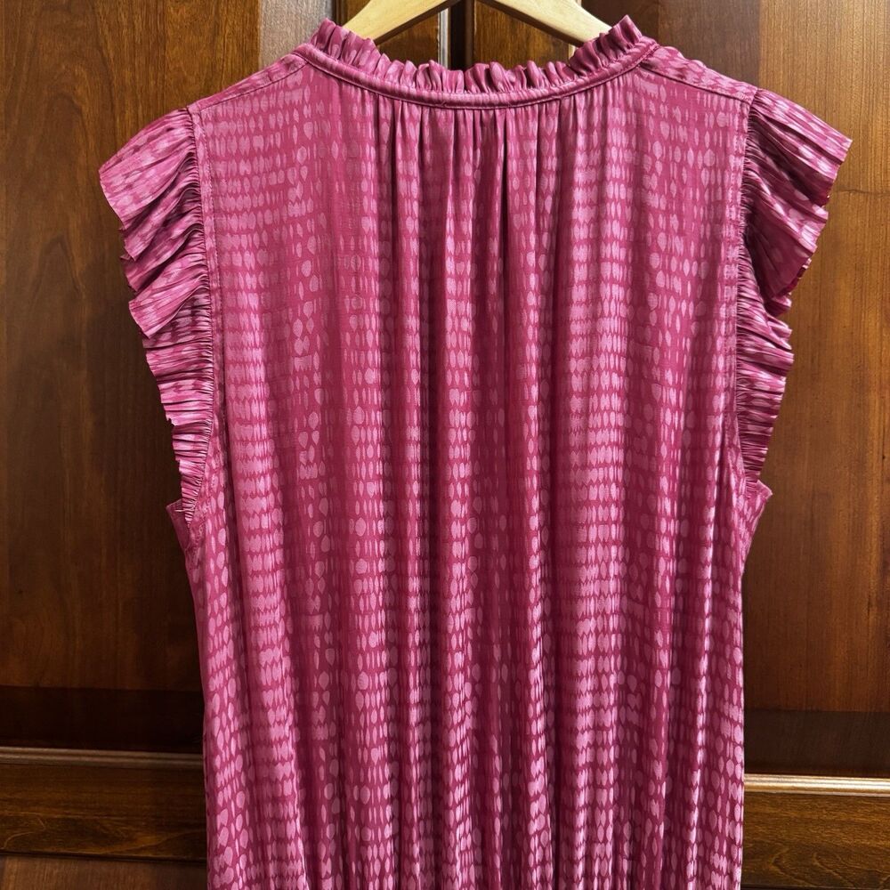 CURRENT AIR Anthropologie Maude Smocked Raspberry Mini Dress Size Small - Picture 9 of 14